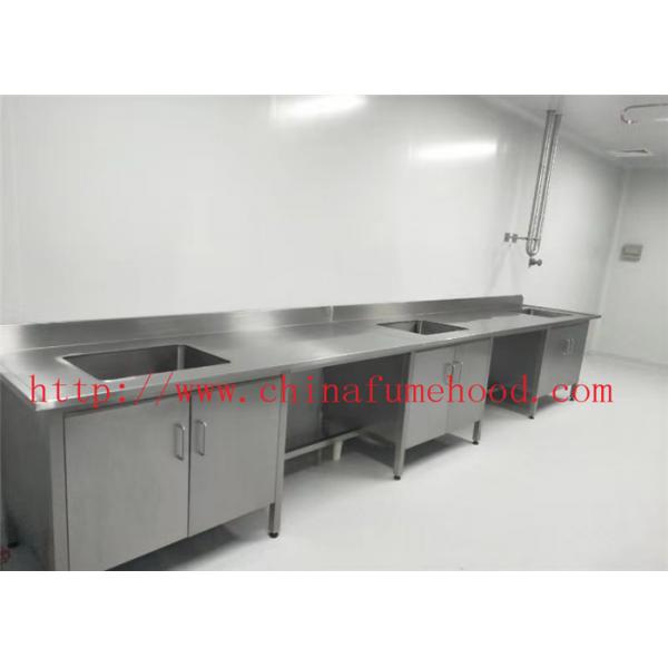 Quality Customize Made 304 Stainless Steel Lab Furniture Popular Stainless Steel Sink Bench Cleaning Work Bench for sale
