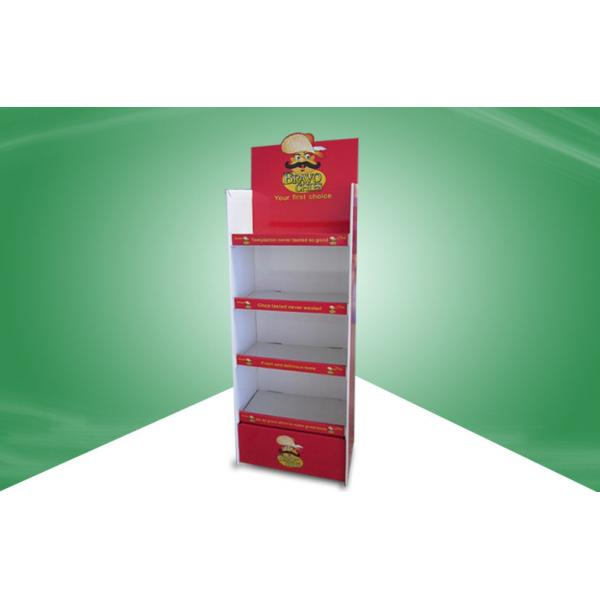 Quality Red Four Shelf Cardboard Free Standing Display Units PP Lamination for Snack for sale