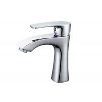 China Silver Single Handle Bathroom Faucet / Brass Bathroom Faucets Easy Installation factory