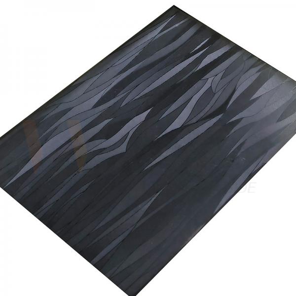 Quality Grass Pattern Etched Finished Titanium 0.3-3mm Black Brushed Stainless Steel for sale