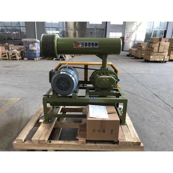 Quality 1.5KW-15KW BK Type Three Lobes Roots Blower Of Army Green With Low Noise Economical Energy Consumption for sale