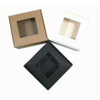 China 8X8X4cm Kraft Gift Box With Window , Personalised Wedding Favour Boxes Foldable factory