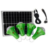 China DC5V To 6V 300 Lumen 4PCS Home Solar Lamp With Mobile Charger for sale