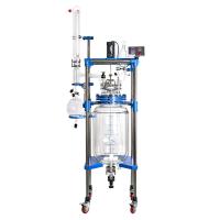 China Big Volume 100L Jacketed Glass Reactor For Lab Chemical Usage factory
