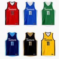 Quality Male Cotton Sublimated Basketball Uniform , Durable Basketball Singlets With for sale