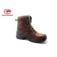 China High Cut Tumbled Leather Lightweight Steel Toe Boots , Steel Toe Waterproof Boots factory