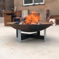 Quality 100cm 150cm Corten Steel Extra Large Fire Pit And Water Bowl for sale
