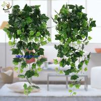 China UVG interior decoration 1 meter green hanging faux ivy with plastic vine leaves for sale CHP01 factory