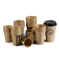 China Biodegrable Disposable Paper Tableware 16oz 22oz Disposable Paper Coffee Cups factory
