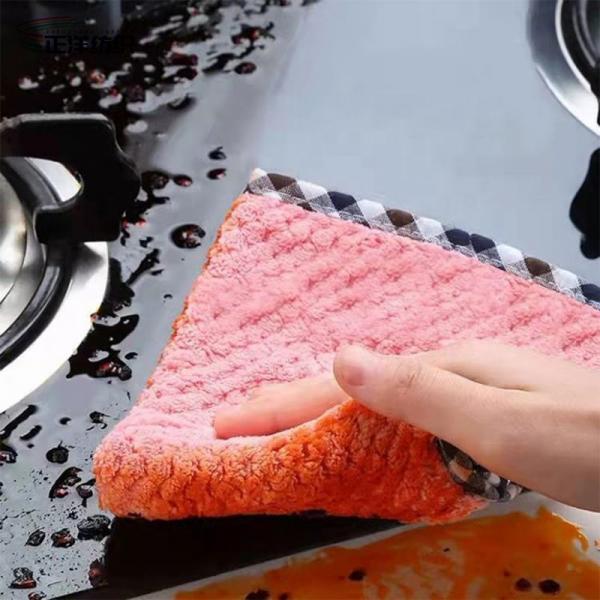 Quality 220GSM Reusable Cleaning Cloth 25X25CM Jacquard Microfiber Kitchen Washing Cloth for sale