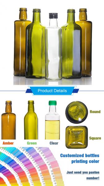 Food Package Round Square Glass Edible Oil Bottle