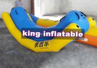 China Durable Yellow / Blue Inflatable Seesaw Totter PVC Water Toy With Banana Boat factory