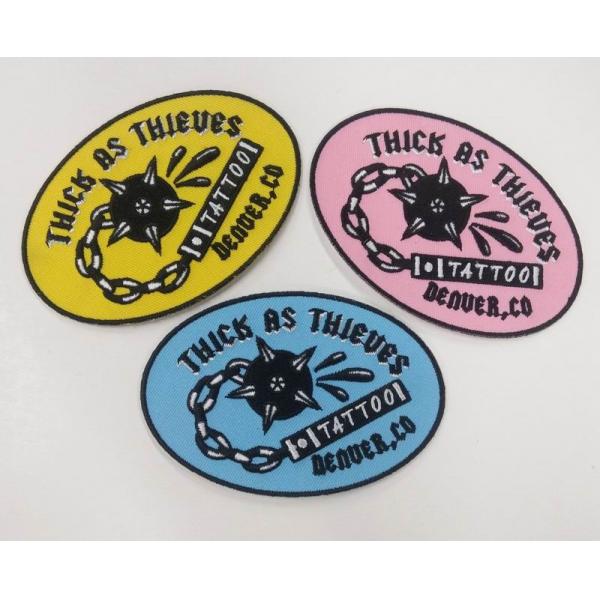 Quality School Logo Embroidered Fabric Patches Plastic Backing Sew Iron On for sale