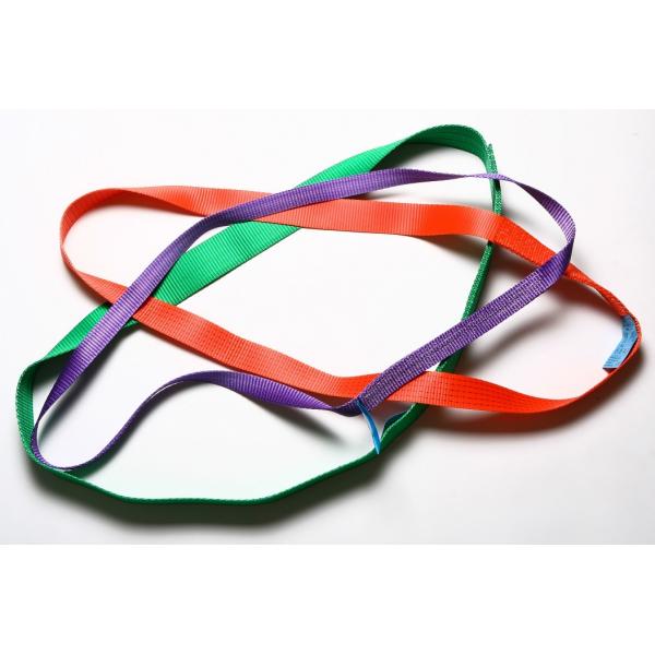 Quality 2 Tonne Single Layer Flat Webbing Sling , Green Endless Lifting Slings for sale