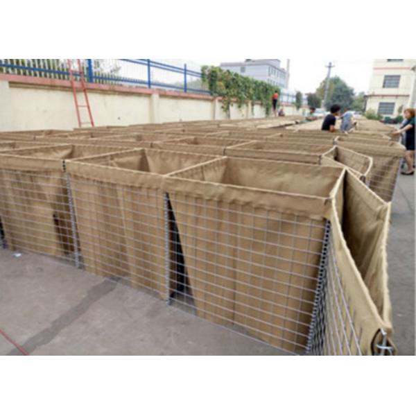 Quality ISO Military Hesco Bastion Barrier / Welded Gabion Box For 3-6mm Wire Diameter for sale