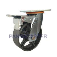 Quality Heavy Duty Cast Iron Wheel High Temperature Resistant Casters With Brake Device for sale