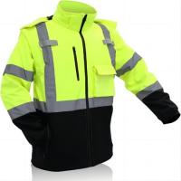 China 55inch Safety Reflective Jacket Removable Hood Sleeves Hi Vis Waterproof Lightweight Jacket factory
