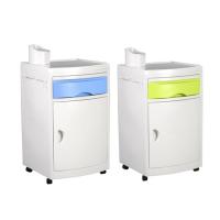 China Movable 800MM ABS Plastic Hospital Bedside Cabinet Bedside Locker Table factory