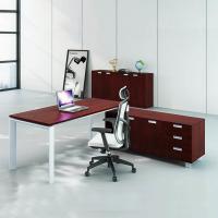 China 1.6M Red Executive Office Table Metal Frame Executive Manager Desk factory