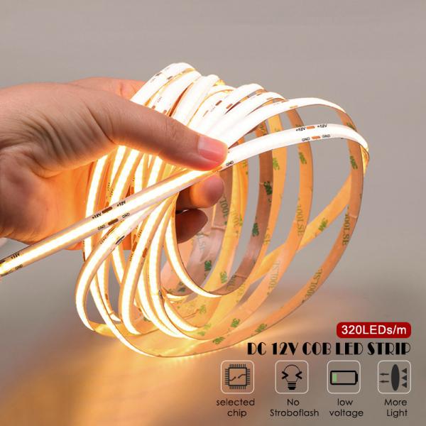 Quality 5mm 8mm COB Strip Light 5m Roll 5W/M LED Dimmable Light Strips for sale