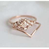 China 925 Sterling Silver Fascination Pretty Rose Gold Plated Fine Sparkling Morganite Halo Ring Set factory