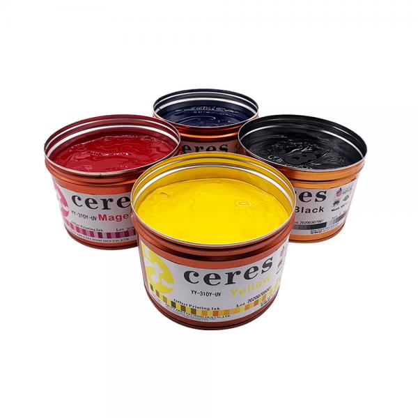 Quality Ceres Offset Uv Printing Ink CMYK Plastic PVC Fast Drying High Gloss for sale