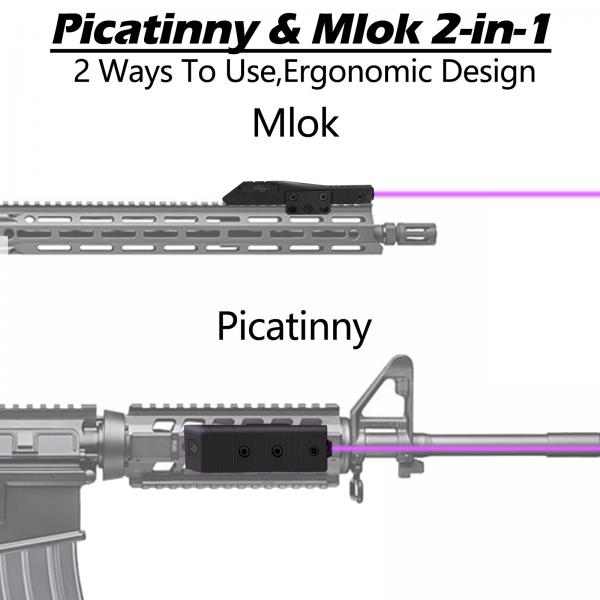 Quality OEM LED Tactical Flashlights For Handguns High Lumens Purple Laser for sale