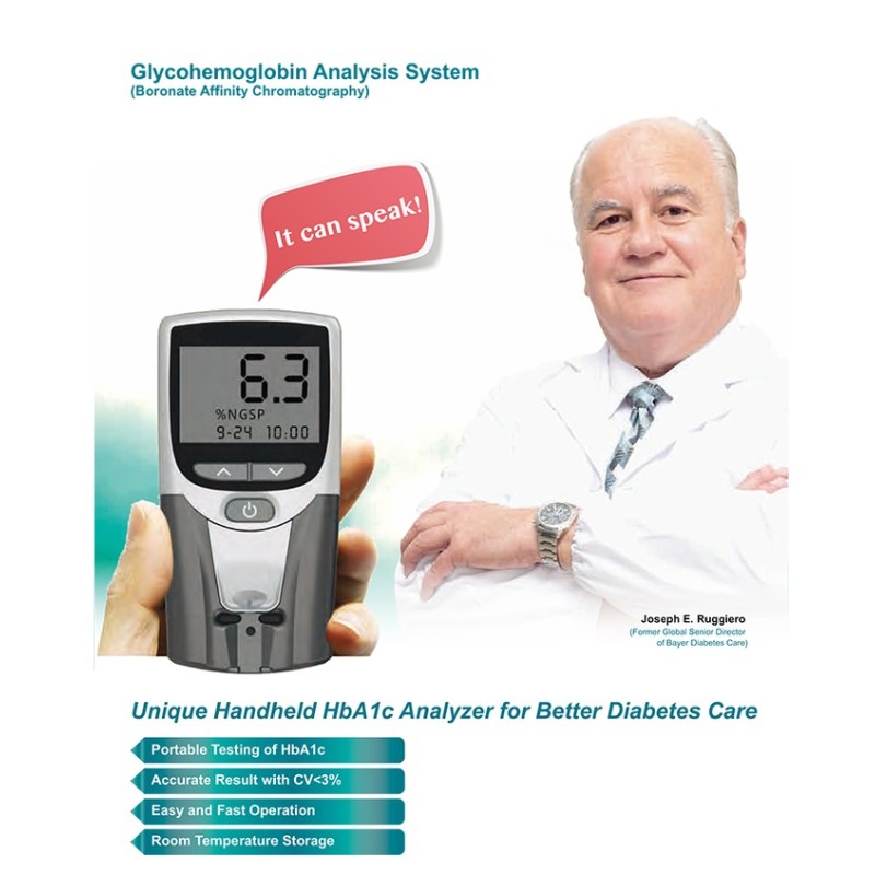 Haemoglucometer Portable Hemoglobin Meter / Glycated Hemoglobin Test System Hba1C ...