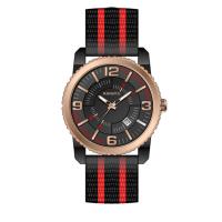 China Men's Nylon Strap Large Face Watches Alloy Round Case Wrist Sports Watch factory