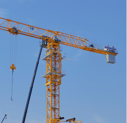Quality 50m Flat Top Tower Crane Lift Capacity 16 Ton for sale