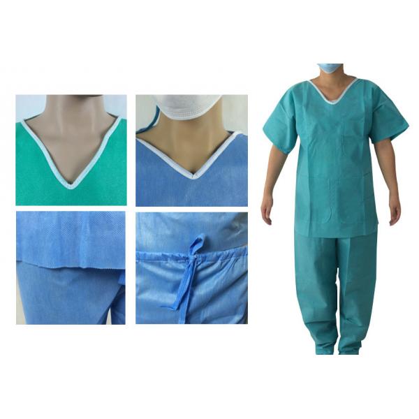 Quality Scrub Disposable Protective Suits Anti Static with Short Sleeve ISO approval for sale