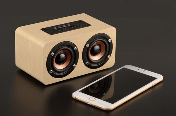 mini wood bluetooth speaker cabinet , 10w portable wireless