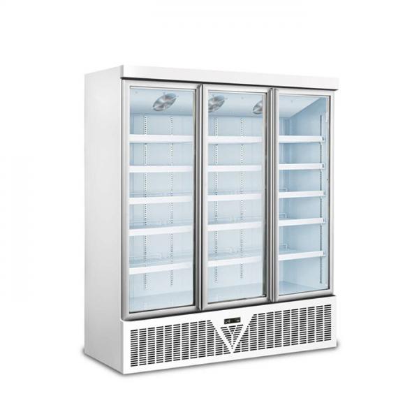 Quality 1600L 800W Commercial Glass Door Coolers Glass Display Fridge for sale