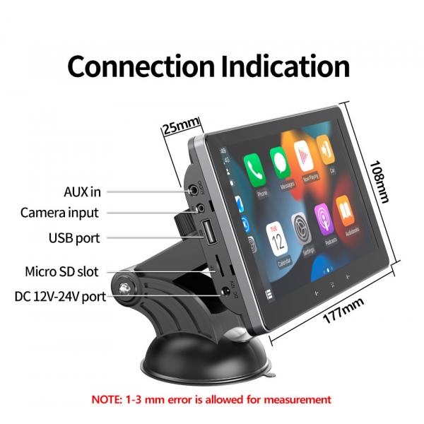 Quality GPS Navigation Portable Wireless Carplay 7 Inch IPS Screen Car DVD Player for sale