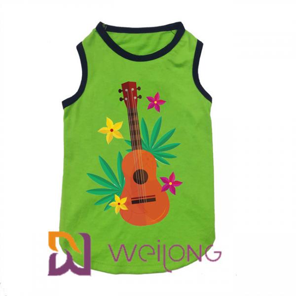 Quality 100% Cotton Print Coconut Tree Elasticity Summer Pet T Shirt Hawaii Music Played for sale