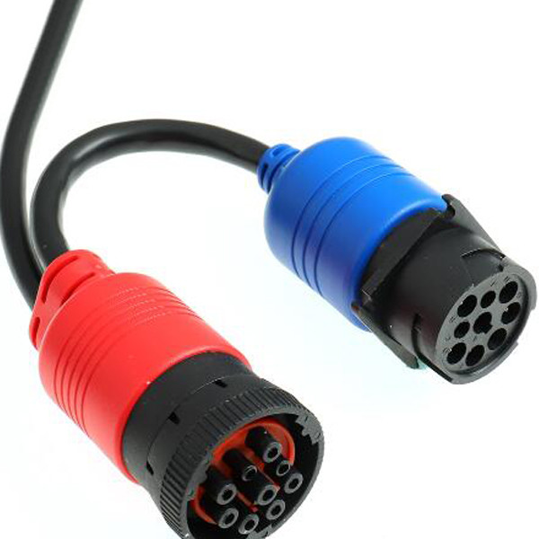 Quality Heavy Duty J1939 Male To Female Extension OBD2 Connector Cable For Vehicle Gateway Install for sale