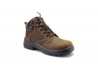 China brown nubuck leather safety boots with Plastic toe and Kevlar factory