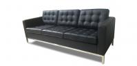 China Modern Black PU Leather Hotel Sofa Set Three Seat / Hotel Furniture Sleeper Sofa factory