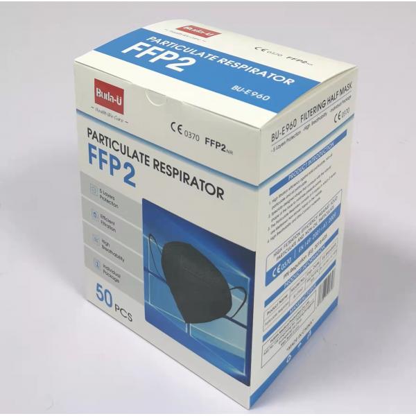 Quality FFP2 Protective Face Mask With CE 0370 ,  FFP2 Dust Mask With Good Packing Box , Black Color , 50pcs / Box for sale