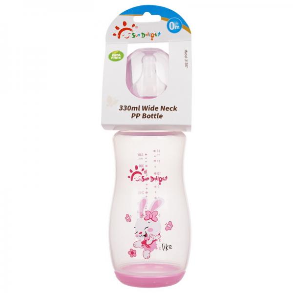 Quality 110℃~120℃ PP Arc 12oz 330ml Baby Nipple Bottle for sale