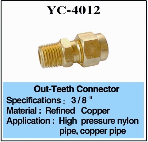 Quality Brass 1/4" Fountain Pipe Fittings Outer Screw Connector for sale