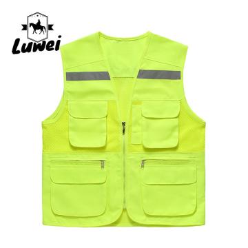 Quality Custom Logo Thin Multiple-pockets Waistcoats Utility Reflectives Strip Road for sale