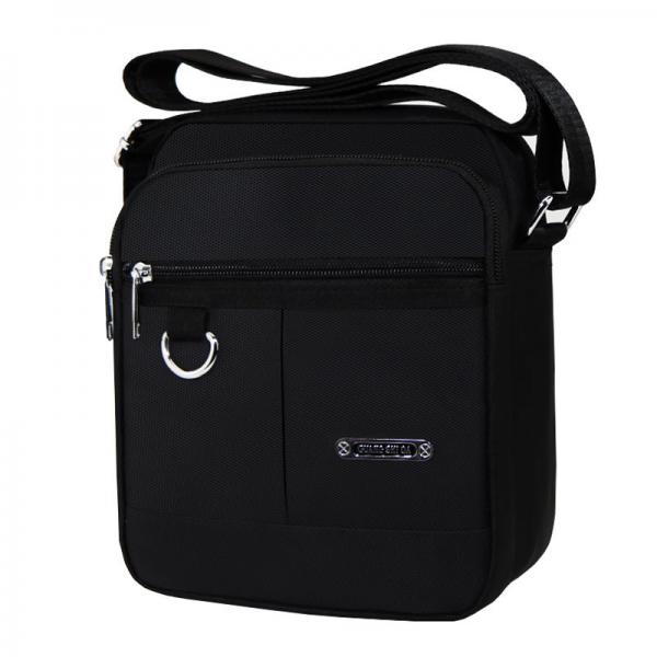Quality Travel Shoulder Messenger Bag 2 Sizes Black Nylon Crossbody Bag Casual Waterproof for sale