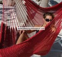 China Red Folding Jumbo Deluxe Hanging Hammock Rope Chair For Two Outside Indoor Outdoor factory
