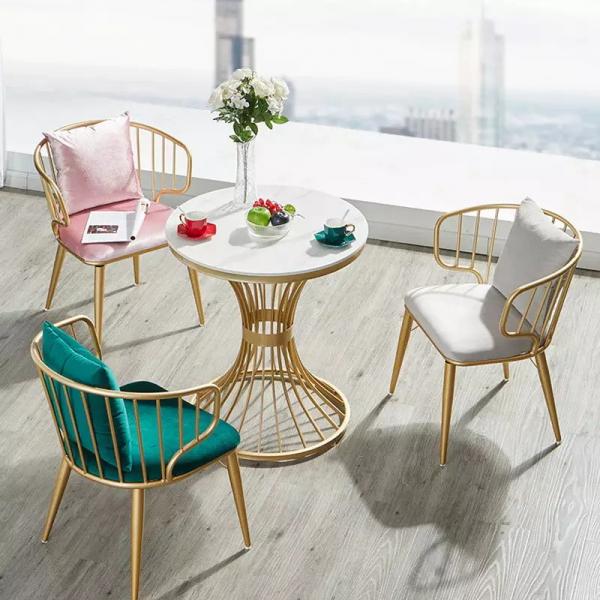 Quality Dust Proof Wedding Party Gilded Chairs 21.5 Inch Length Outdoor Bistro Furniture for sale