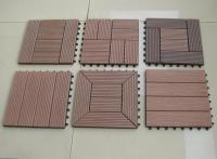 China 30*30cm Outdoor Deck Flooring For Swimming Pool , Anti - Slip Redwood Interlocking Deck Tile factory