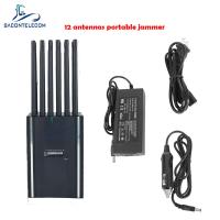 China Portable Cell Phone Jammer Blocker 12 Channels 12w America Type Europe Type factory