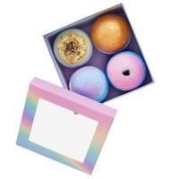 China Custom Logo Printed Paper Rainbow Box Packaging Fancy Bath Bomb Packaging Gift Boxes Surprise factory
