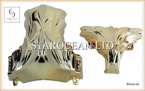 Quality ABS Plastic Coffins And Caskets Accessories , Coffin Ornaments Corner Beautiful Pattern for sale