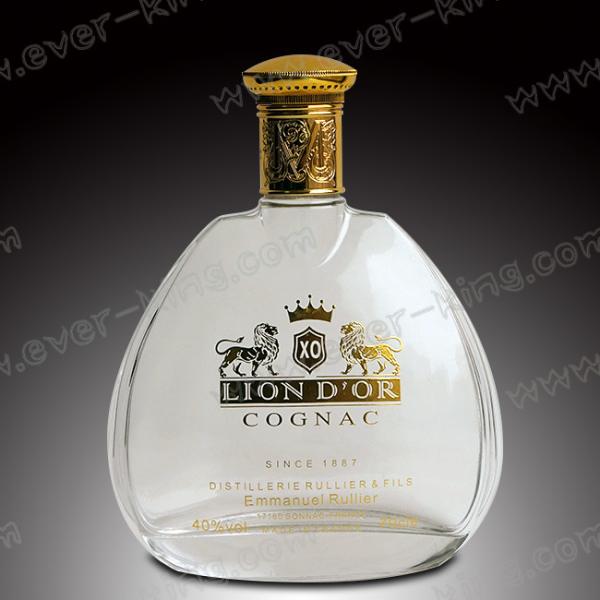 Quality TUV Cork Sealing 500 750ml Cognac Glass Bottle for sale